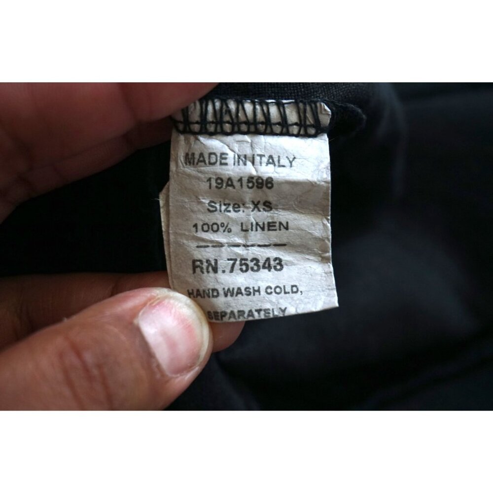 Francesca Bettini Made In Italy Black Linen Dress, Size XS - Picture 3 of 6